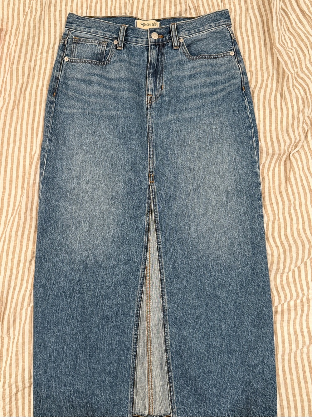 Madewell Midi Skirt with Front Slit
